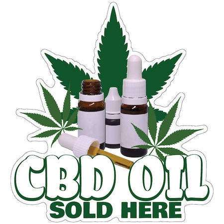 CBD Oil Sold Here Decal Concession Stand Food Truck Sticker